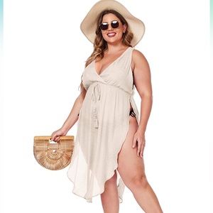 Ekouaer Women's Sexy Swimsuit Cover Ups Sleeveless Side Split